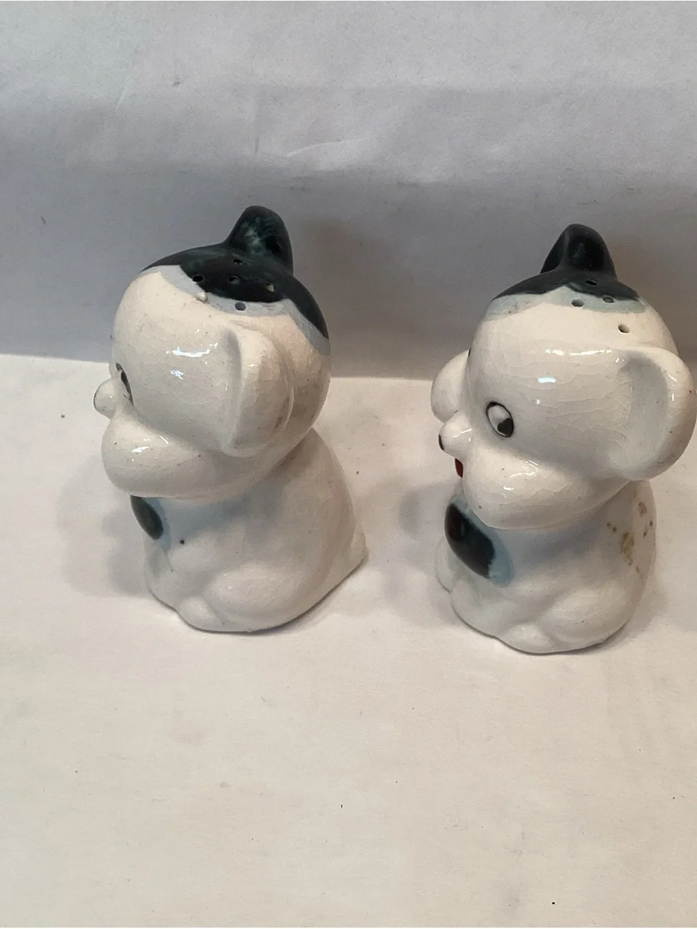 Kitsch Dog Salt & Pepper Japan Vintage Puppy Spotted Eye Roll Expression